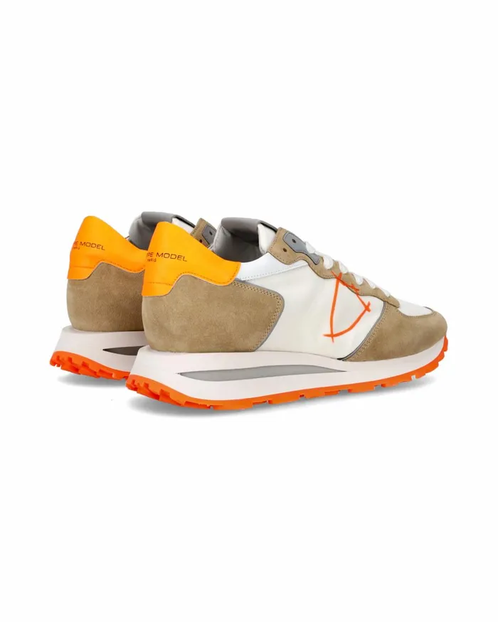 Men Tropez Haute Sneakers WhiteOrange Shoes Paris Philippe Model Paris Casual