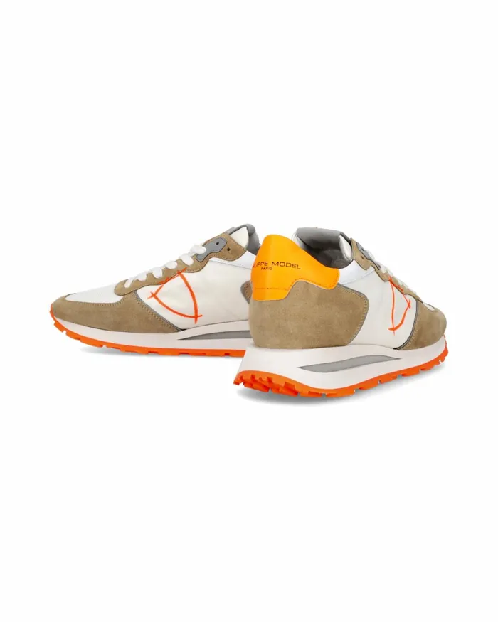 Men Tropez Haute Sneakers WhiteOrange Shoes Paris Philippe Model Paris Casual
