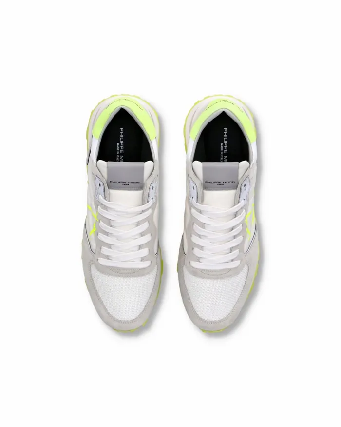 Men Tropez Haute Sneakers WhiteYellow Shoes Paris Philippe Model Paris Casual