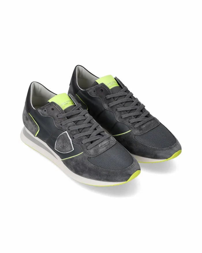 Men Trpx Sneakers GrayYellow Shoes Philippe Model Paris Casual