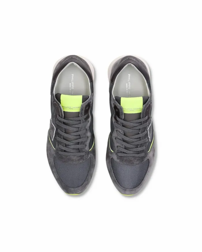 Men Trpx Sneakers GrayYellow Shoes Philippe Model Paris Casual