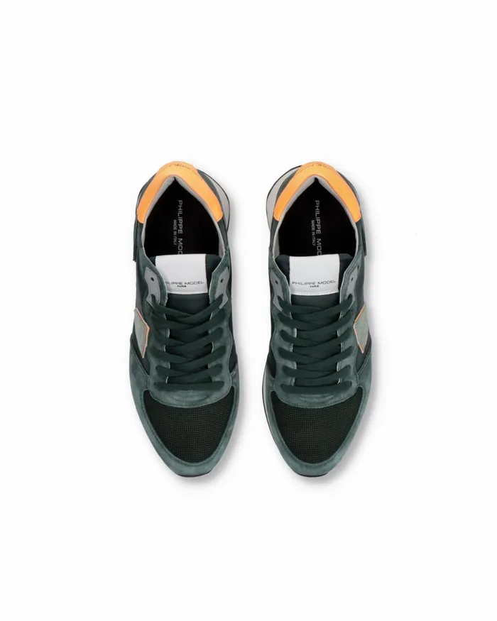Men Trpx Sneakers GreenOrange Shoes Philippe Model Paris Casual