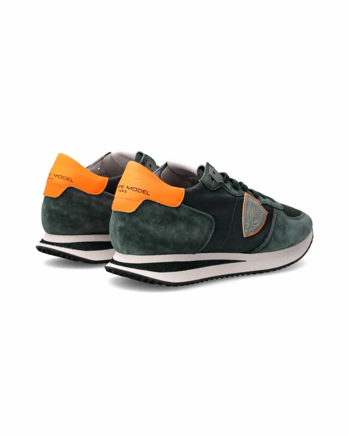 Men Trpx Sneakers GreenOrange Shoes Philippe Model Paris Casual
