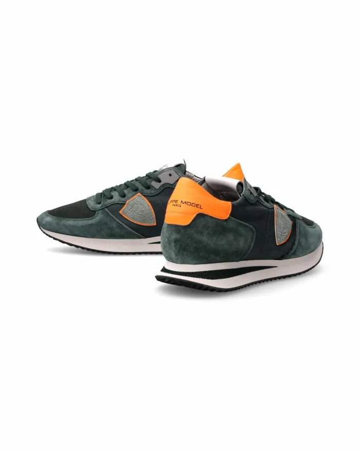 Men Trpx Sneakers GreenOrange Shoes Philippe Model Paris Casual