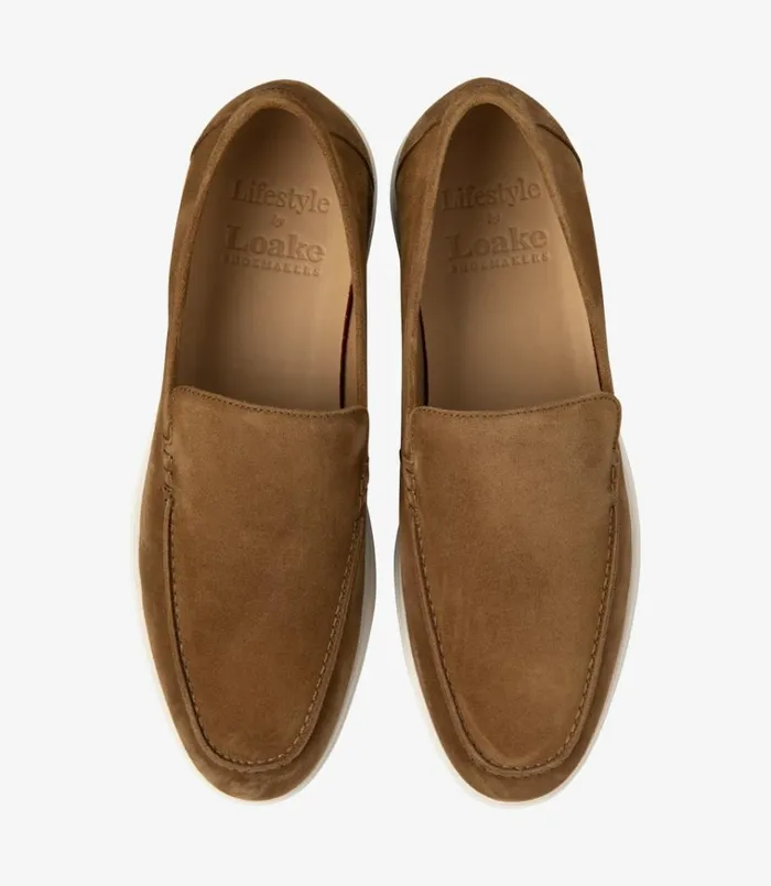 Men Tuscany Chestnut Brown Suede Loake Loafers Men Tuscany Chestnut Brown Suede Loake Loafers