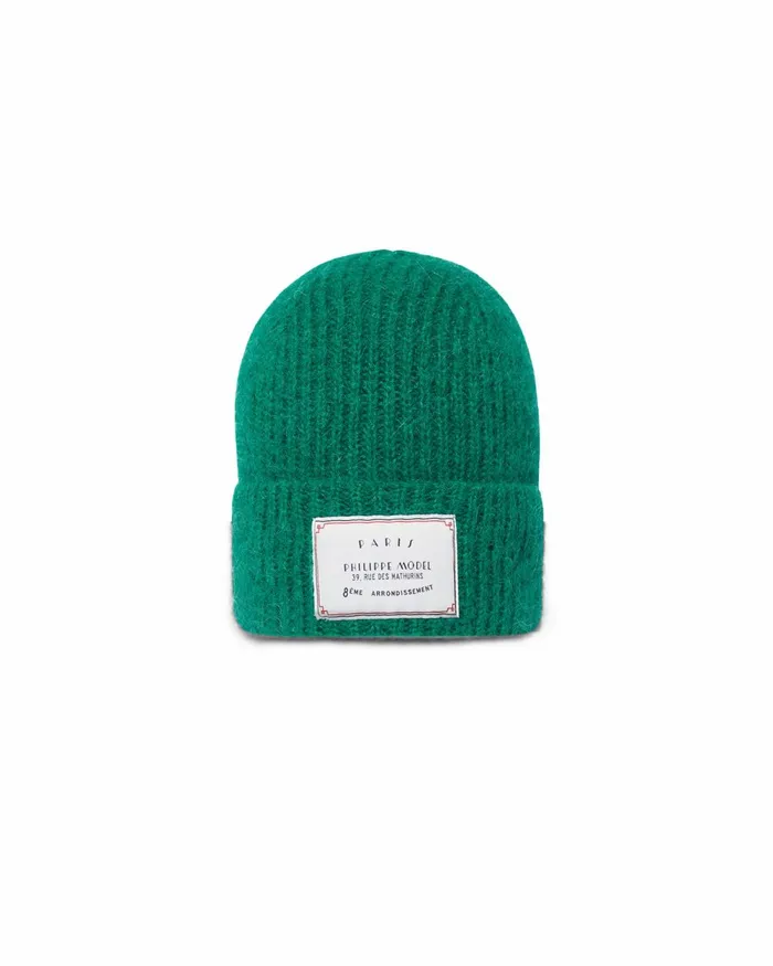 MenWomen Blue Green Mohair Beanie Unisex Paris Philippe Model Paris Hats