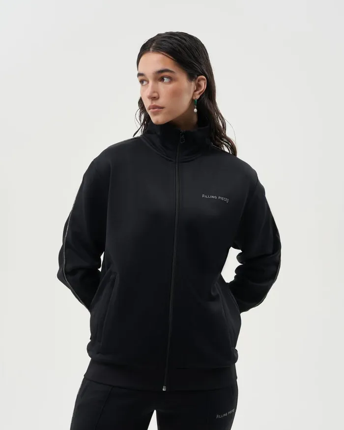 MenWomen Filling Pieces Coats and Jackets Jersey Track Jacket Black