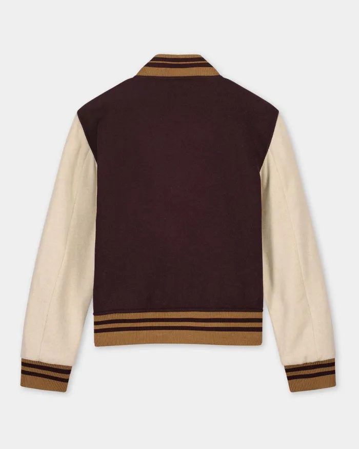 MenWomen Filling Pieces Coats and Jackets Varsity Jacket Burgundy