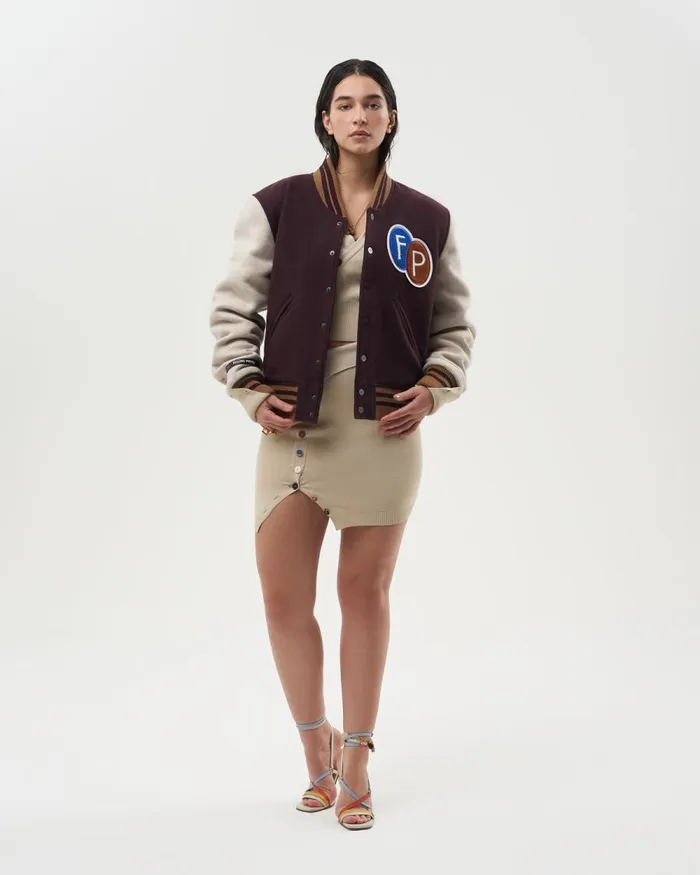 MenWomen Filling Pieces Coats and Jackets Varsity Jacket Burgundy