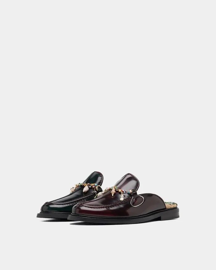 MenWomen Filling Pieces Loafers and Dress Shoes Mule Ananas Ox Blood