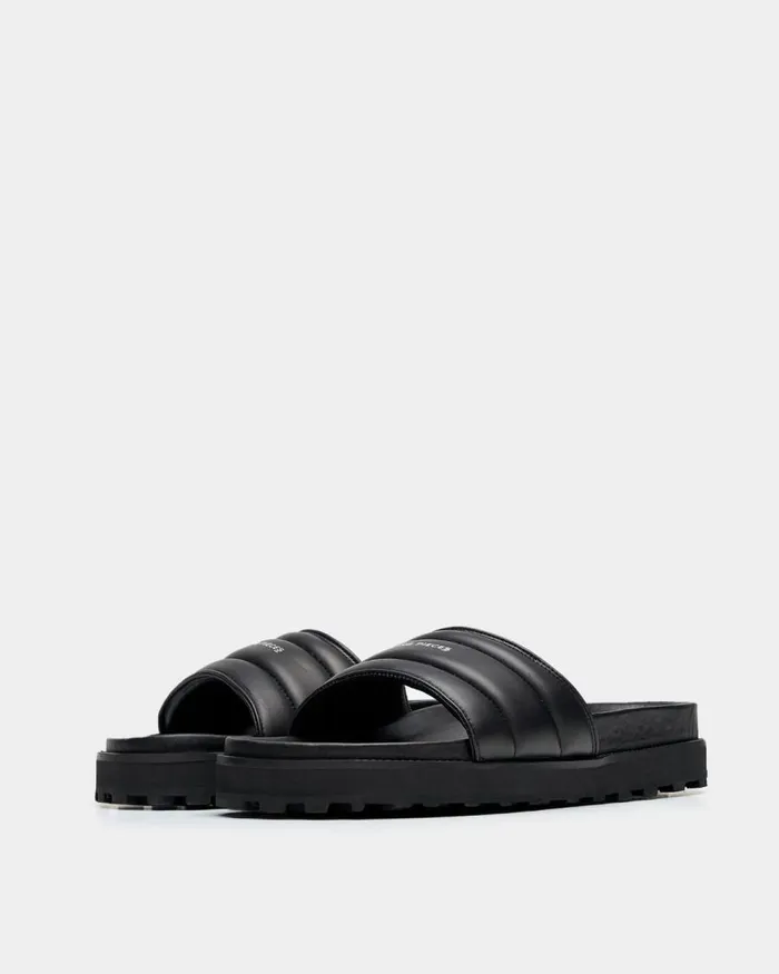 MenWomen Filling Pieces Sandals and Slides Slippers All Black