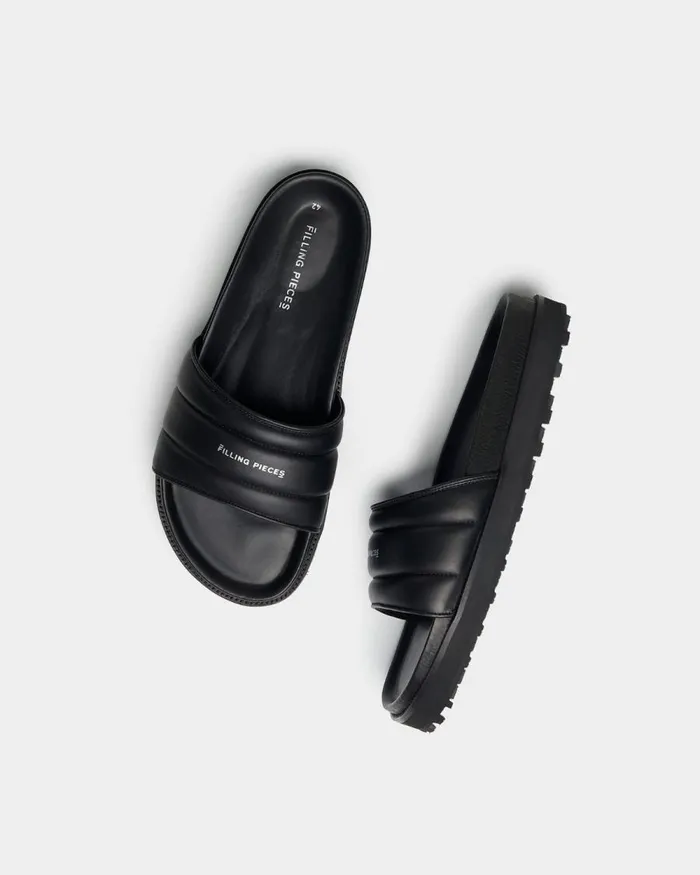 MenWomen Filling Pieces Sandals and Slides Slippers All Black