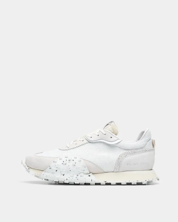 MenWomen Filling Pieces Sneakers Crease Runner Sprint All White