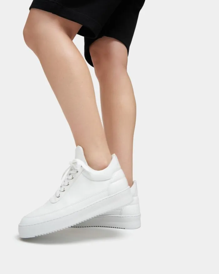 MenWomen Filling Pieces Sneakers Low Top Ripple Nappa All White