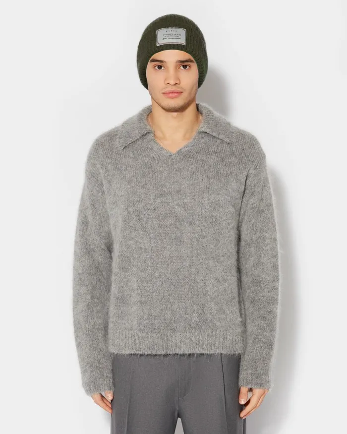 MenWomen Khaki Green Mohair Beanie Unisex Paris Philippe Model Paris Hats