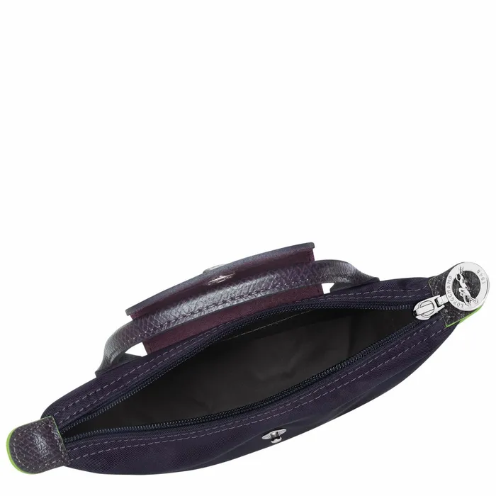 MenWomen Le Pliage Green Pouch With Handle Bilberry Longchamp Pouches and Cases