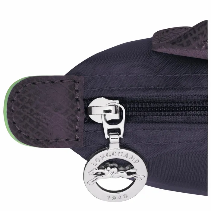 MenWomen Le Pliage Green Pouch With Handle Bilberry Longchamp Pouches and Cases