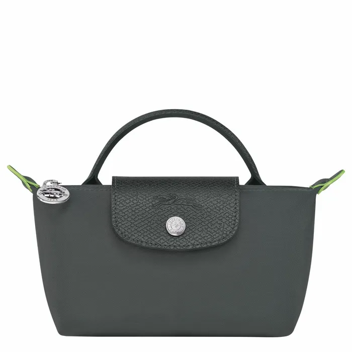 MenWomen Le Pliage Green Pouch With Handle Graphite Longchamp Pouches and Cases MenWomen Le Pliage Green Pouch With Handle Graphite Longchamp Pouches and Cases