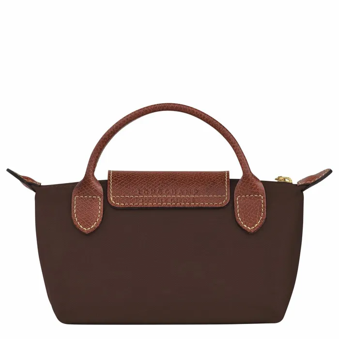 MenWomen Le Pliage Original Pouch With Handle Ebony Longchamp Pouches and Cases