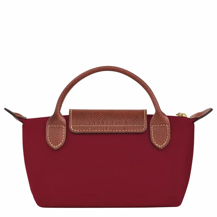 MenWomen Le Pliage Original Pouch With Handle Red Longchamp Pouches and Cases