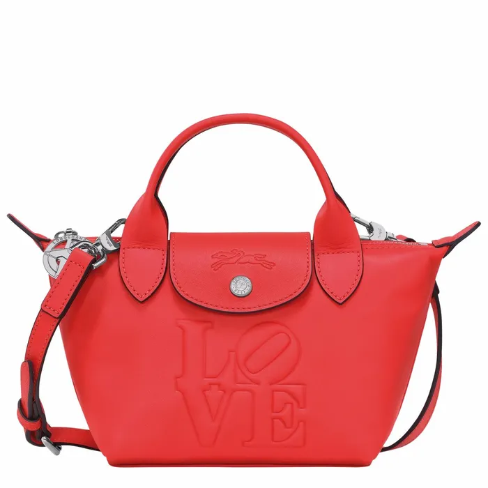 MenWomen Longchamp X Robert Indiana XS Handbag Red Longchamp Handbags