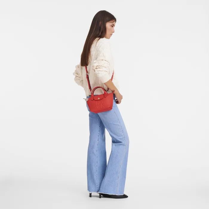 MenWomen Longchamp X Robert Indiana XS Handbag Red Longchamp Handbags