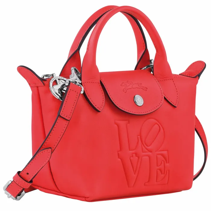 MenWomen Longchamp X Robert Indiana XS Handbag Red Longchamp Handbags