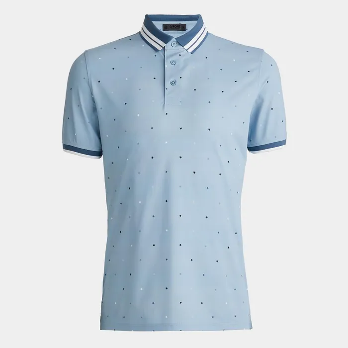 Mini Stars Banded Sleeve Tech Piqu Polo Fjord Men GFORE Tops