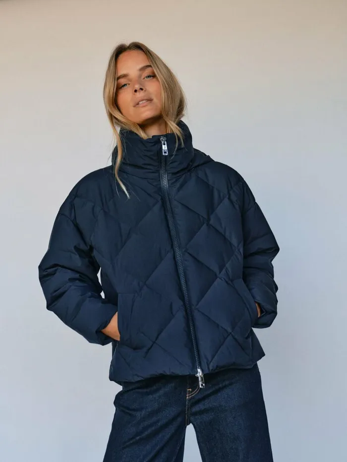MOS MOSH MMAhla Down Jacket Salute Navy Women Jackets and Coats MOS MOSH MMAhla Down Jacket Salute Navy Women Jackets and Coats