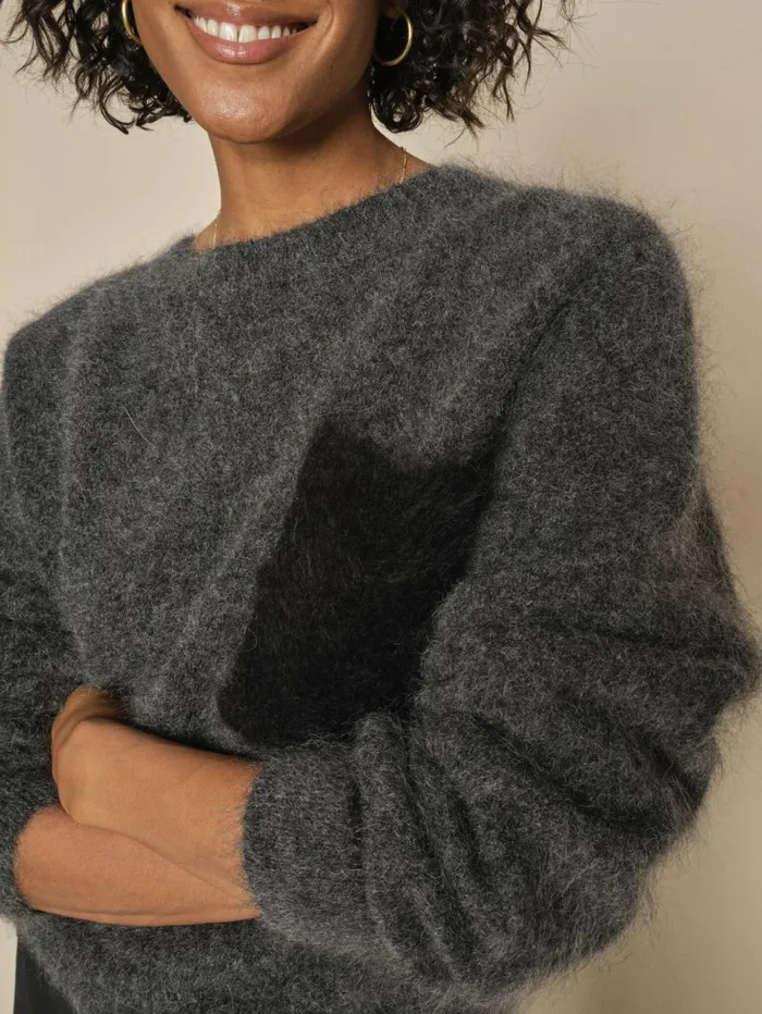 MOS MOSH MMAilia Mohair Knit Phantom Women Knits MOS MOSH MMAilia Mohair Knit Phantom Women Knits
