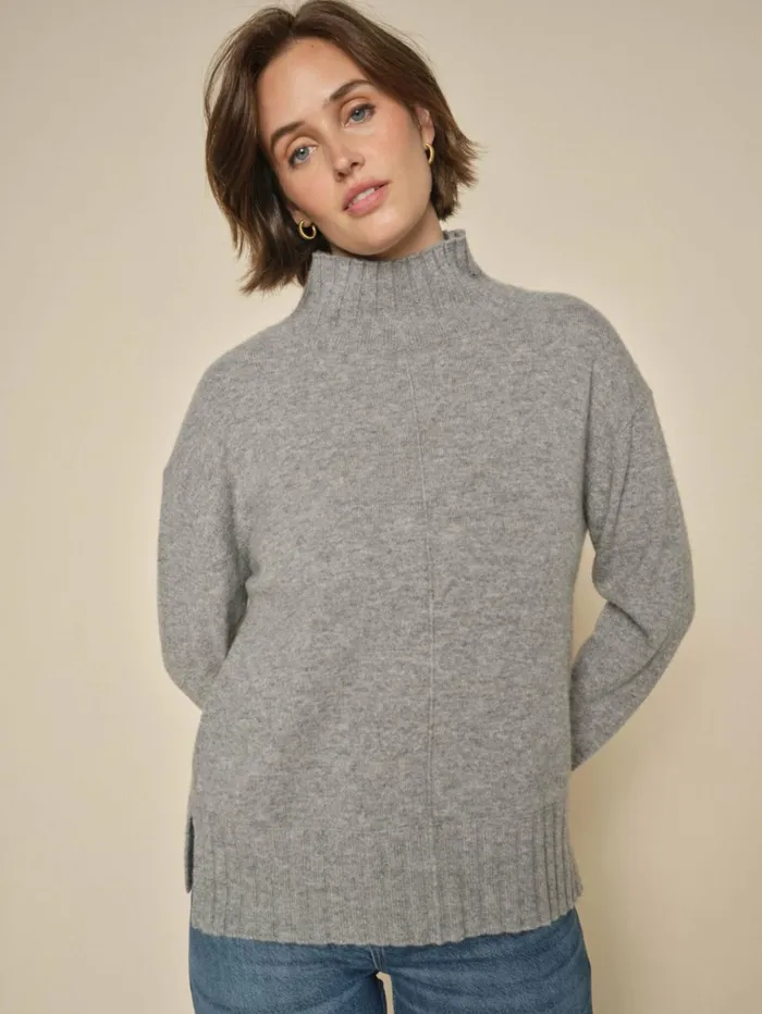 MOS MOSH MMAima Cashmere Highneck Knit Sharkskin Women Knits MOS MOSH MMAima Cashmere Highneck Knit Sharkskin Women Knits