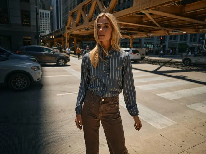 MOS MOSH MMBiles Stripe Blouse Salute Navy Women Blouses and Tops