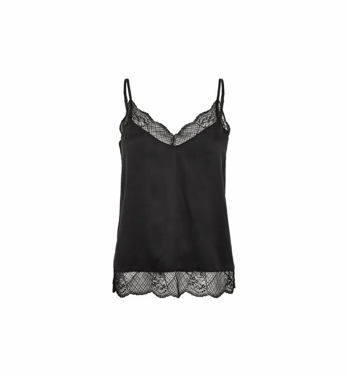 MOS MOSH MMDitte Silk Lace Top Black Women Blouses and Tops MOS MOSH MMDitte Silk Lace Top Black Women Blouses and Tops