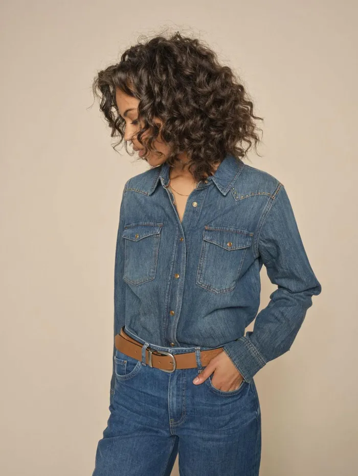 MOS MOSH MMElvira Denim Shirt Blue Women Shirts MOS MOSH MMElvira Denim Shirt Blue Women Shirts