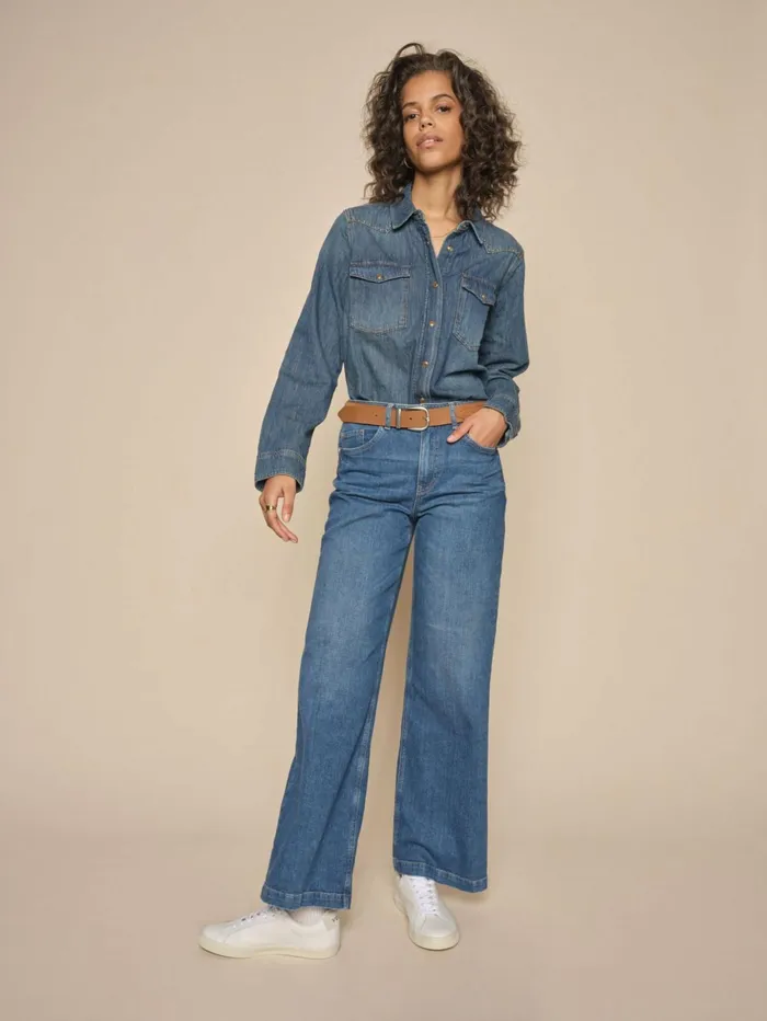 MOS MOSH MMElvira Denim Shirt Blue Women Shirts MOS MOSH MMElvira Denim Shirt Blue Women Shirts