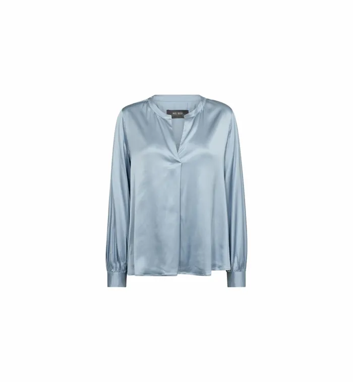 MOS MOSH MMEnfa Satin Blouse Celestial Blue Women Blouses and Tops MOS MOSH MMEnfa Satin Blouse Celestial Blue Women Blouses and Tops