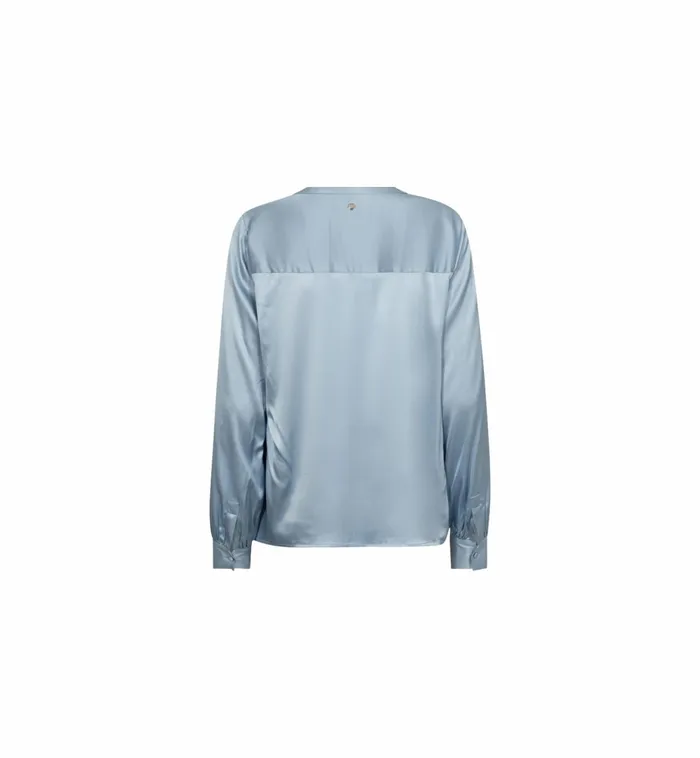 MOS MOSH MMEnfa Satin Blouse Celestial Blue Women Blouses and Tops MOS MOSH MMEnfa Satin Blouse Celestial Blue Women Blouses and Tops