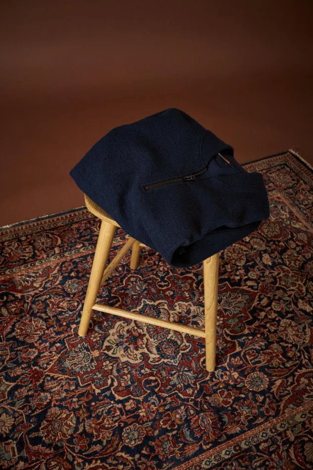 MOS MOSH MMGCassey Zip Pullover Sweat Indigo Blue Men Sweatshirts MOS MOSH MMGCassey Zip Pullover Sweat Indigo Blue Men Sweatshirts
