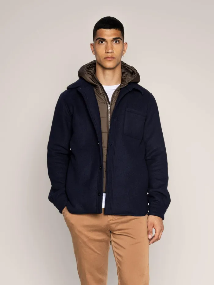 MOS MOSH MMGCompton Wool Hood Jacket Navy Men Jackets
