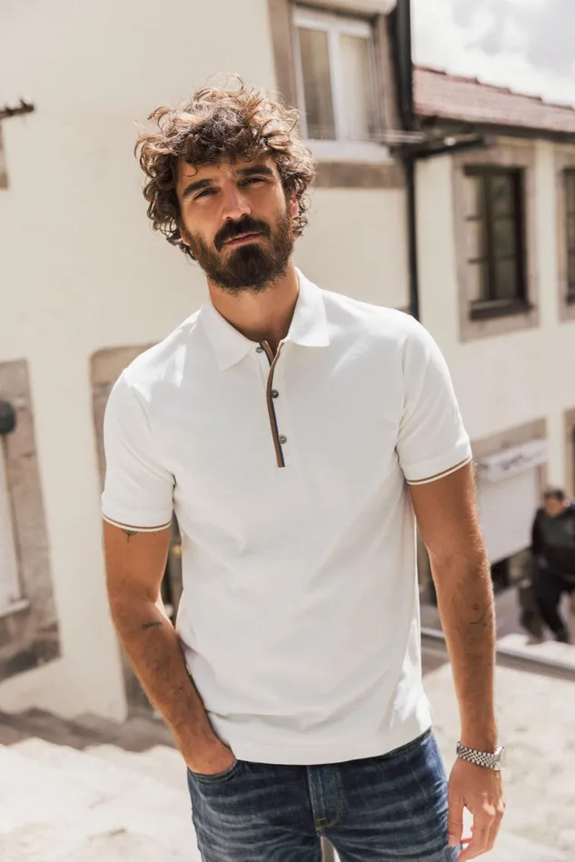 MOS MOSH MMGHarvey Polo Ss Tee Offwhite Men Tees