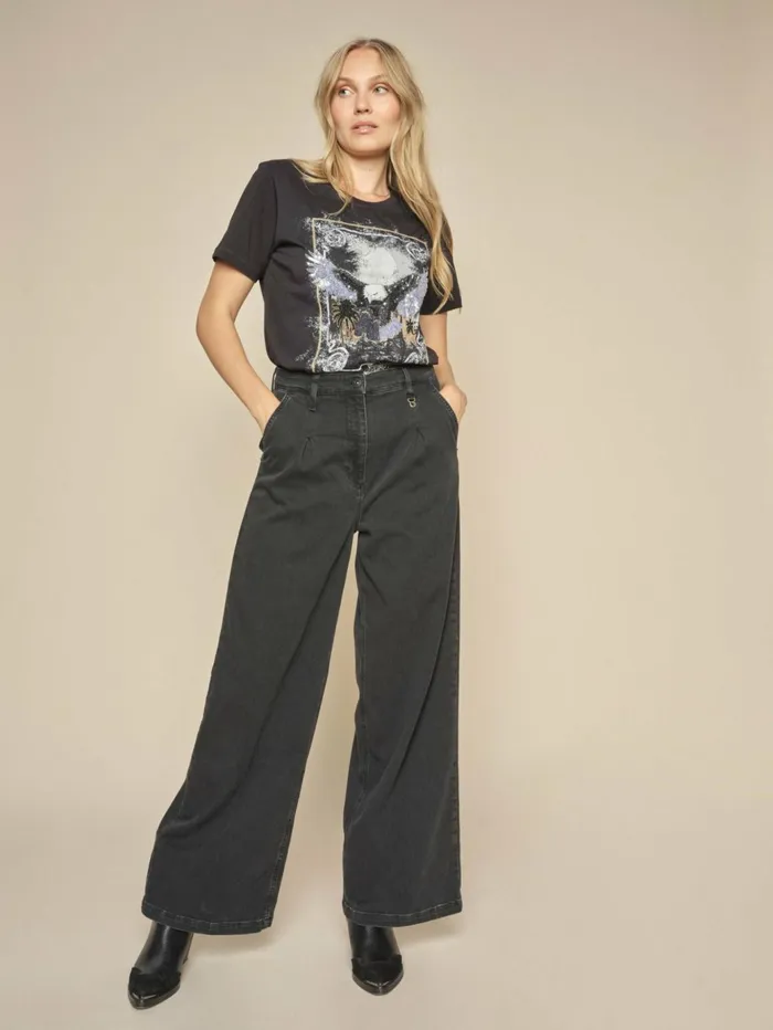 MOS MOSH MMGobi Pleats Jeans Black Women Jeans MOS MOSH MMGobi Pleats Jeans Black Women Jeans