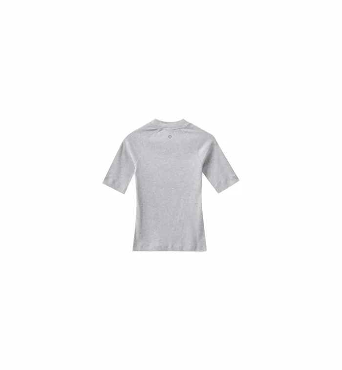 MOS MOSH MMHHug Rib Tee 8211 HEYANNO Grey Melange Women Tees MOS MOSH MMHHug Rib Tee 8211 HEYANNO Grey Melange Women Tees