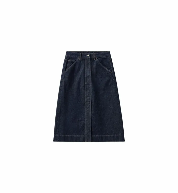 MOS MOSH MMHSharp Rinse Denim Skirt 8211 HEYANNO Dark Blue Women Skirts MOS MOSH MMHSharp Rinse Denim Skirt 8211 HEYANNO Dark Blue Women Skirts