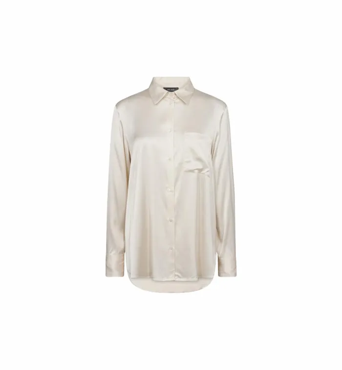 MOS MOSH MMLinda Satin Shirt Ecru Women Shirts MOS MOSH MMLinda Satin Shirt Ecru Women Shirts