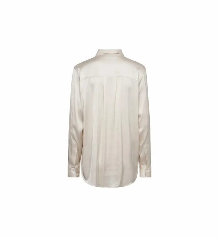 MOS MOSH MMLinda Satin Shirt Ecru Women Shirts MOS MOSH MMLinda Satin Shirt Ecru Women Shirts