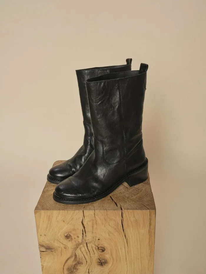 MOS MOSH MMMelbourne Mid Leather Boot Black Women Shoes