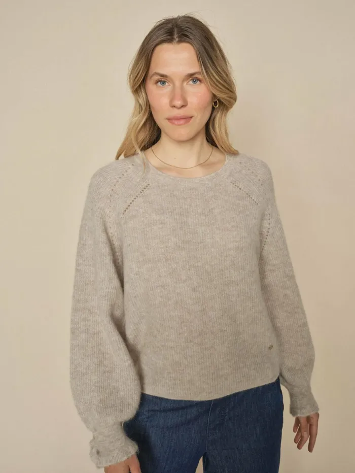 MOS MOSH MMTalli LS Knit Feather Gray Women Knits