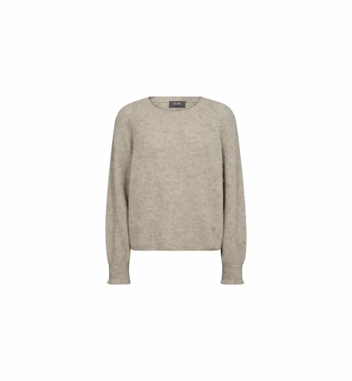 MOS MOSH MMTalli LS Knit Feather Gray Women Knits MOS MOSH MMTalli LS Knit Feather Gray Women Knits
