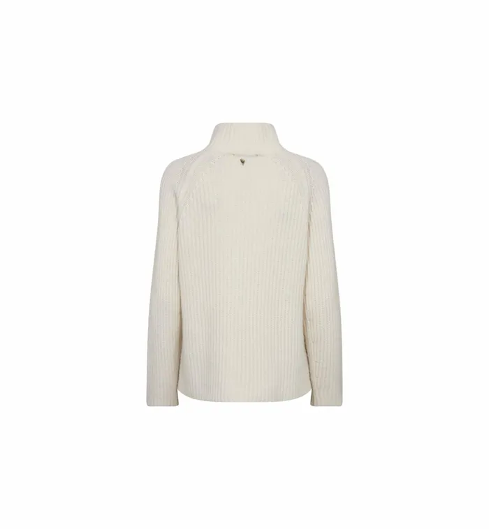 MOS MOSH MMThyra Highneck Knit Ecru Women Knits MOS MOSH MMThyra Highneck Knit Ecru Women Knits