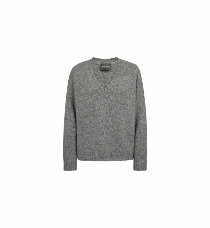 MOS MOSH MMWelma Warm Knit Grey Melange Women Knits MOS MOSH MMWelma Warm Knit Grey Melange Women Knits